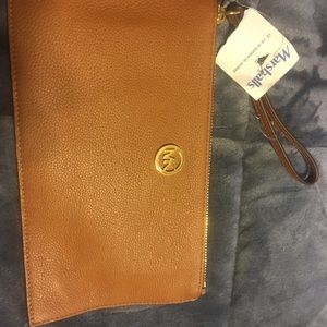 Michael kors large leather wristlet